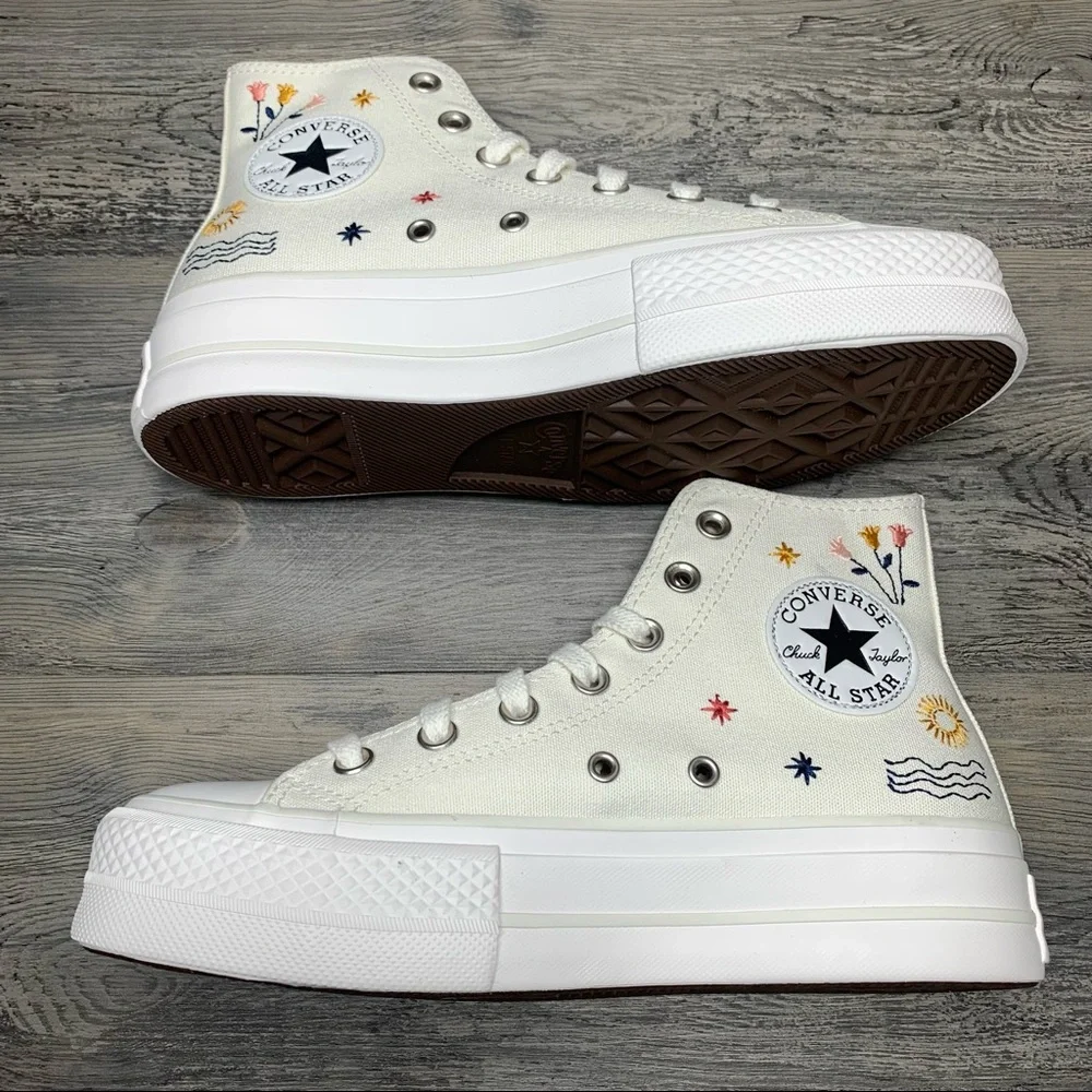Women’s Converse Platform It’s Okay To Wander White Lift Multi Size - Picture 5 of 6